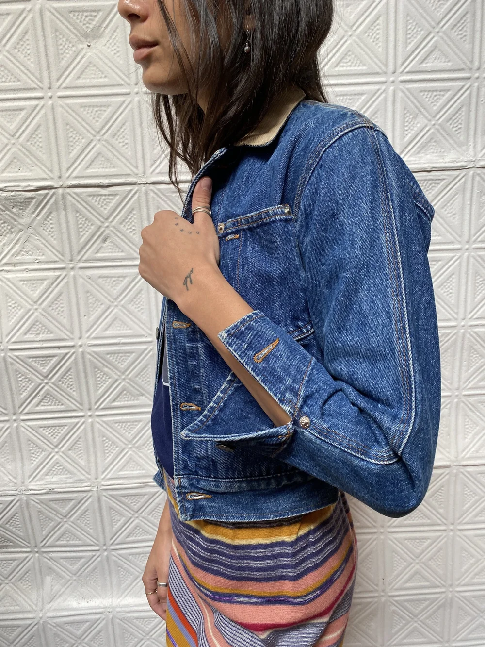店舗良い louren slit sleeve backiacquard jacket institutociensa.com.br